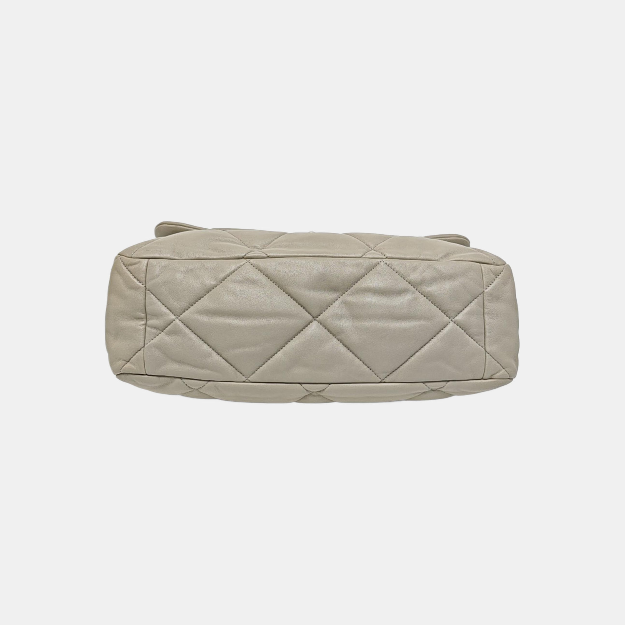 CHANEL 19 Maxi Quilted Lambskin Gray