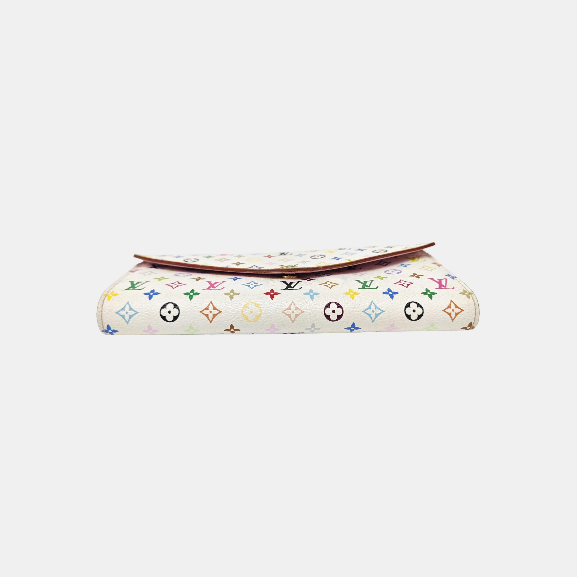 SARAH Monogram Coated Canvas White Wallet