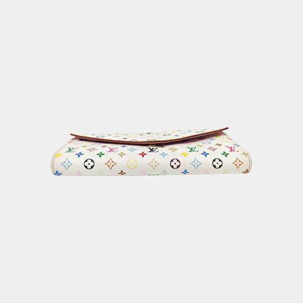 SARAH Monogram Coated Canvas White Wallet