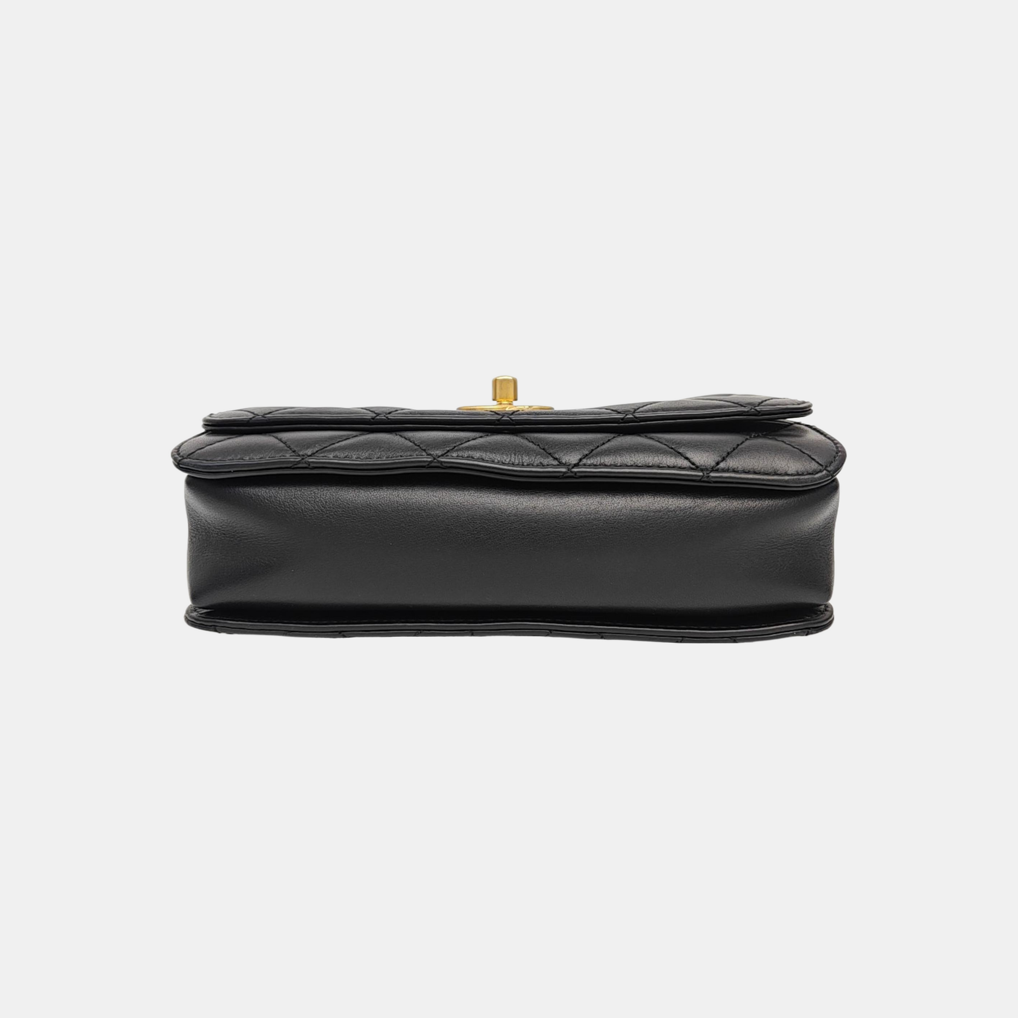 Quilted Calfskin Shoulder Bag Black