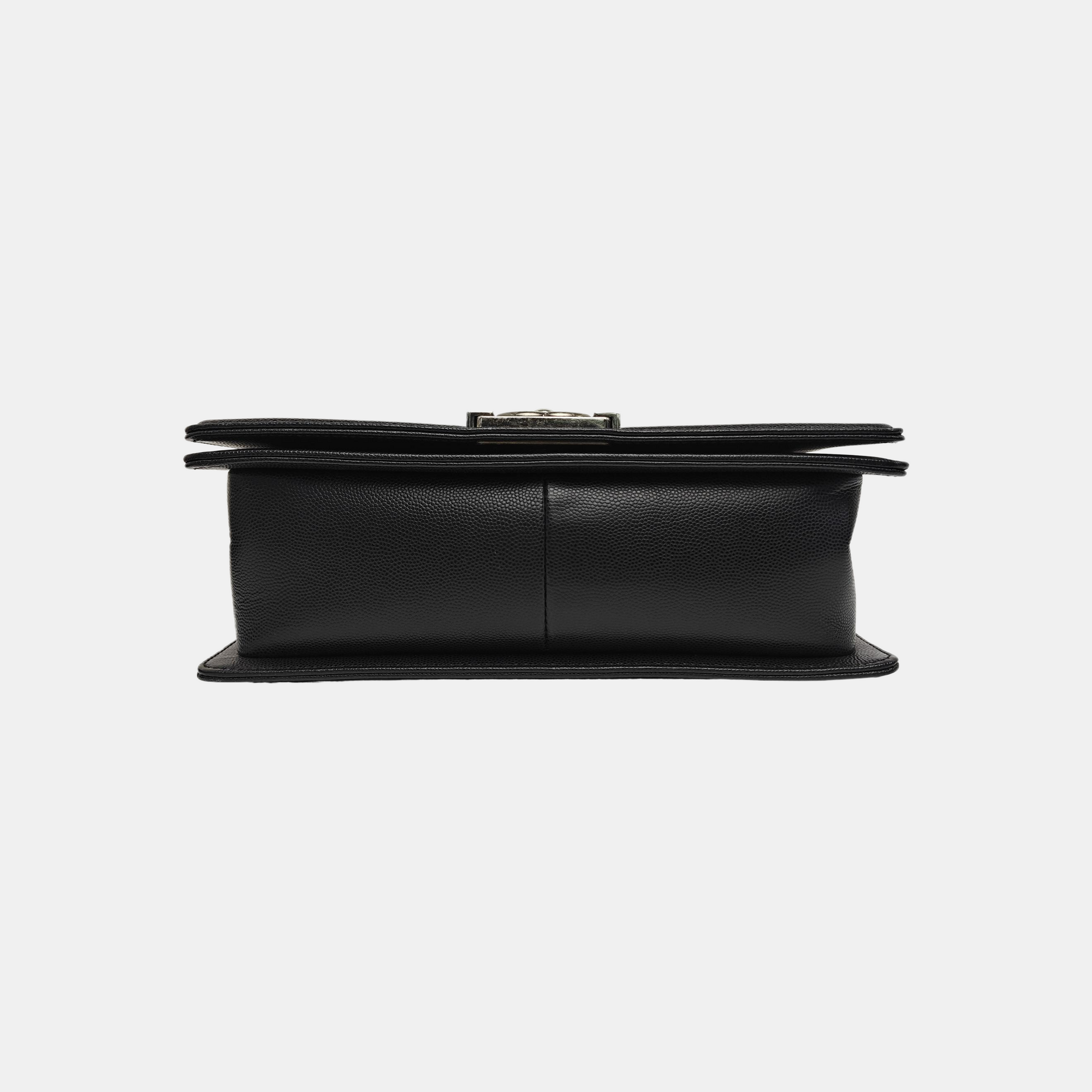 BOY CHANEL Medium Quilted Grained Calfskin Black