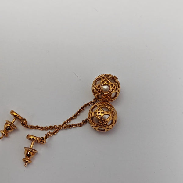 Secret Cannage Metal Rose Gold Stud Earrings