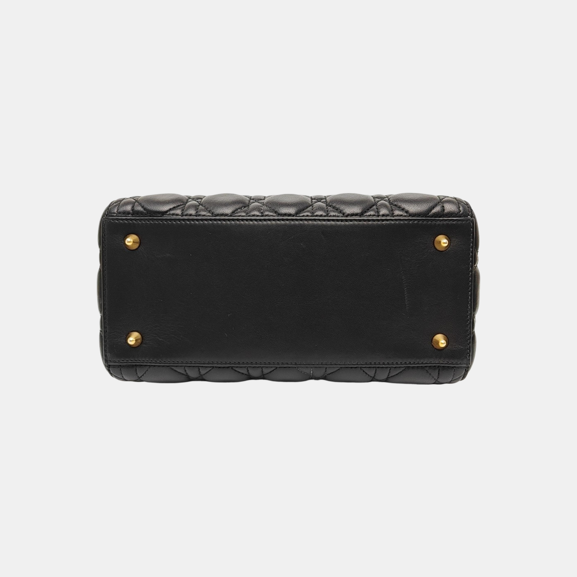 Lady Dior Medium Cannage Lambskin Black