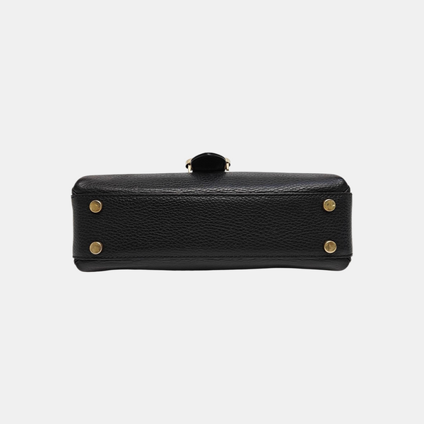 Interlocking G Large Calfskin Black