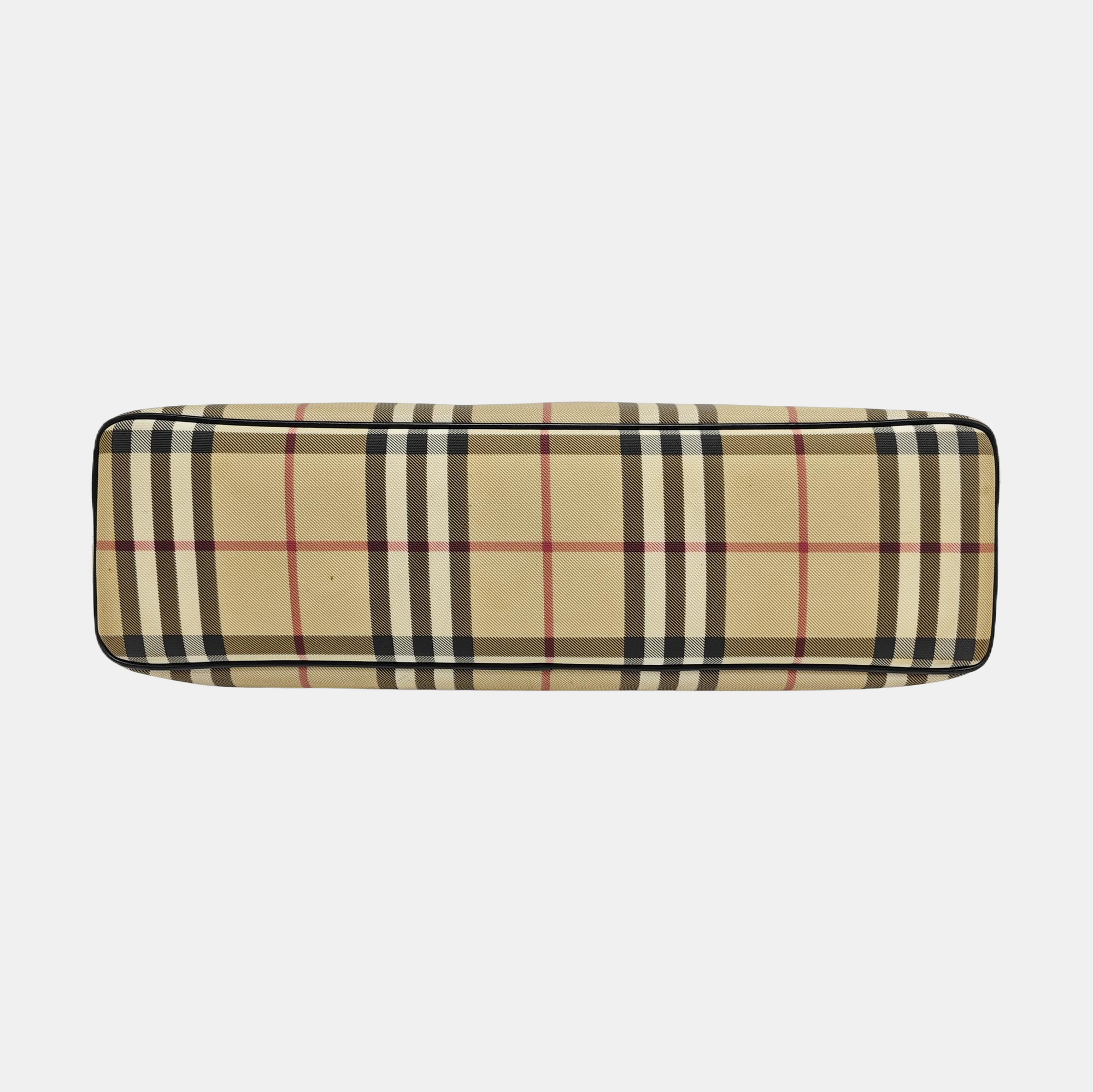 Coated Canvas Top Handle Bag Beige
