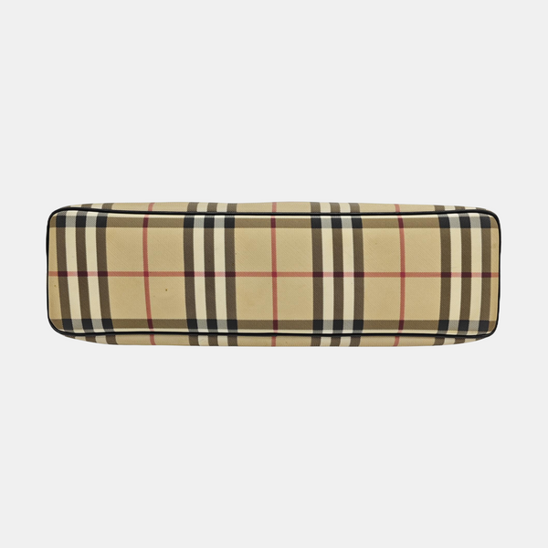 Coated Canvas Top Handle Bag Beige