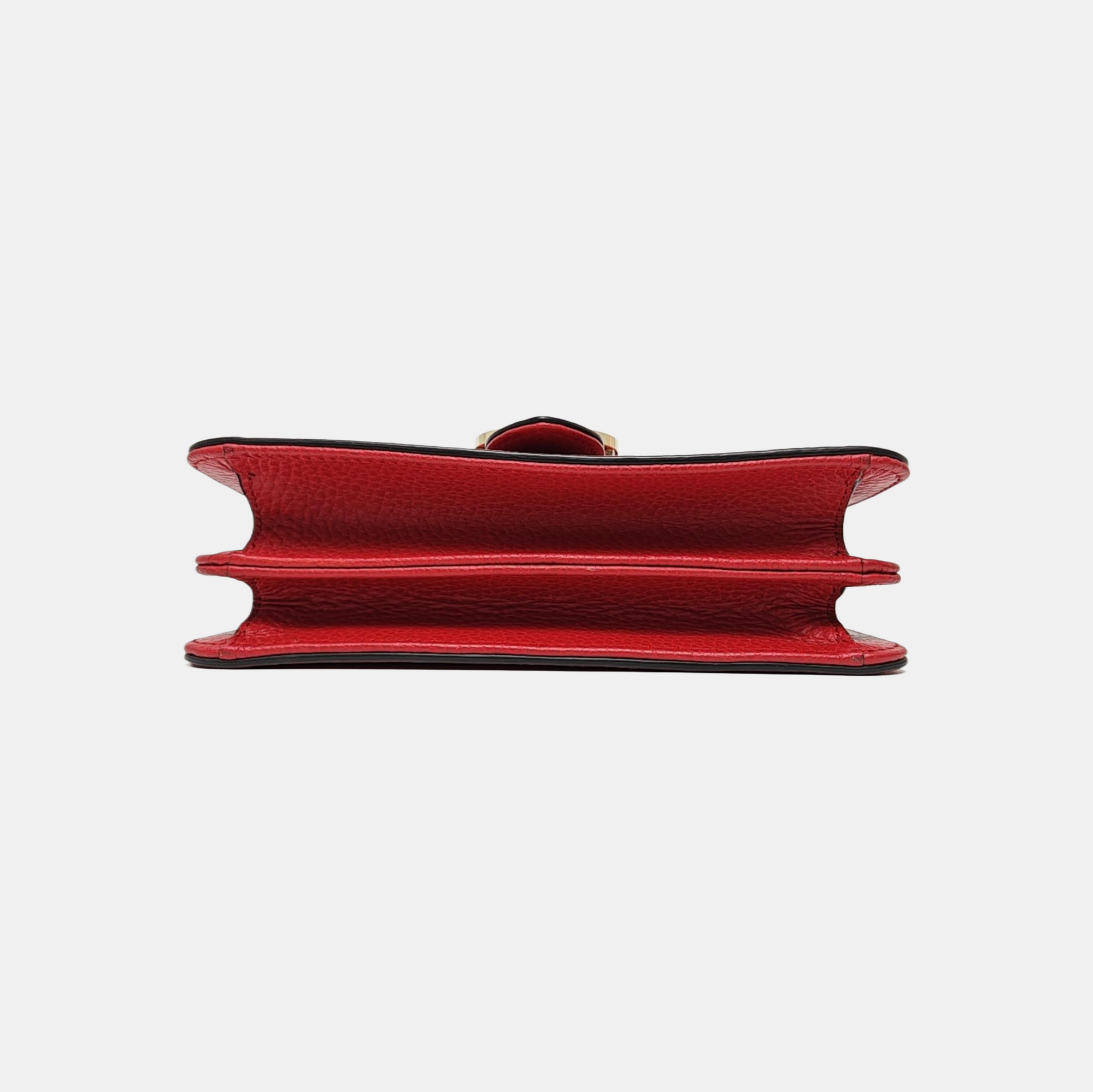 Interlocking G Small Calfskin Red