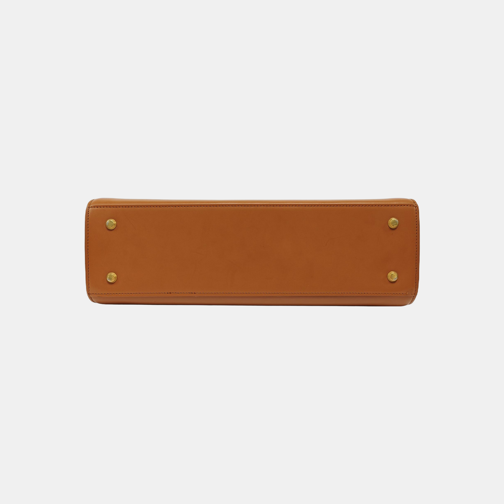 Calfskin Shoulder Bag Brown