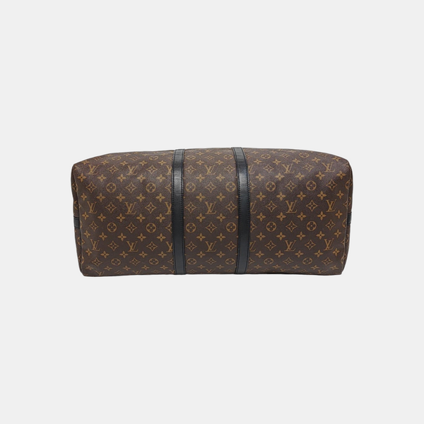 KEEPALL 55 Monogram Coated Canvas Brown