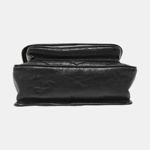 NIKI Small Chevron Calfskin Black