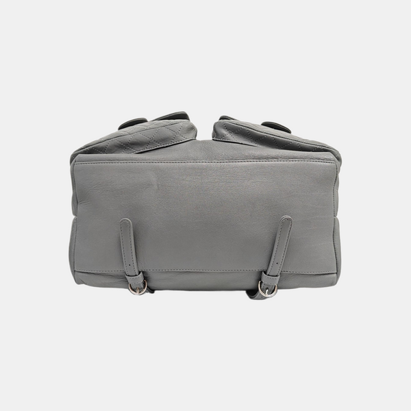 Quilted Calfskin Backpack Gray