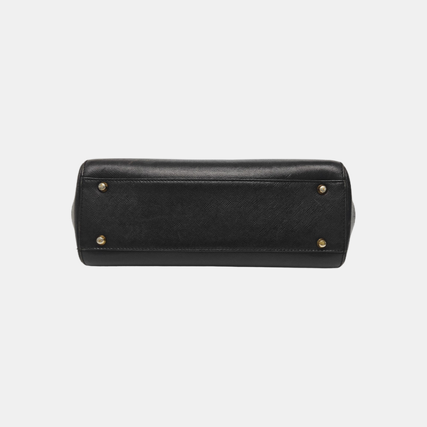 Calfskin Top Handle Bag Black