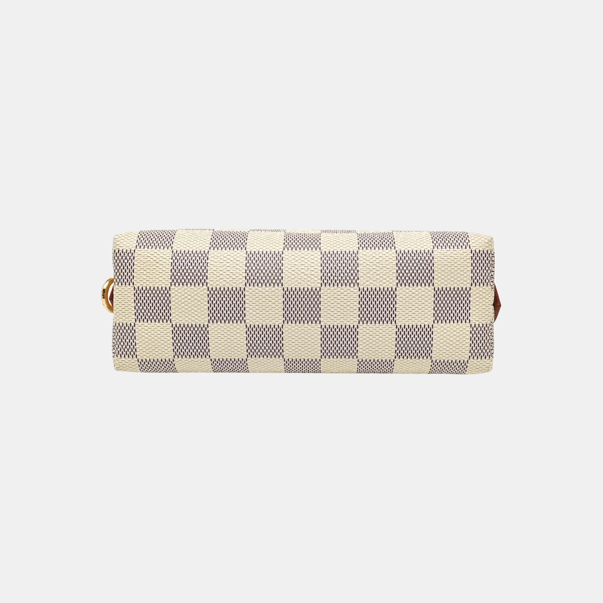COSMETIC PM Damier Azur Coated Canvas White