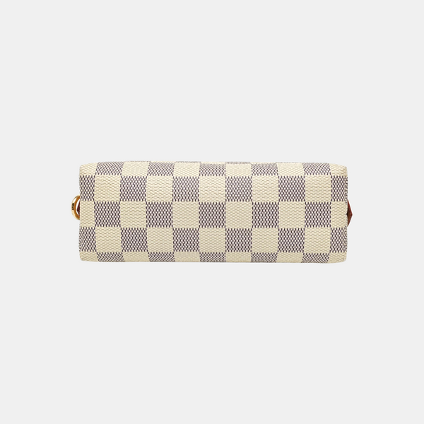 COSMETIC PM Damier Azur Coated Canvas White