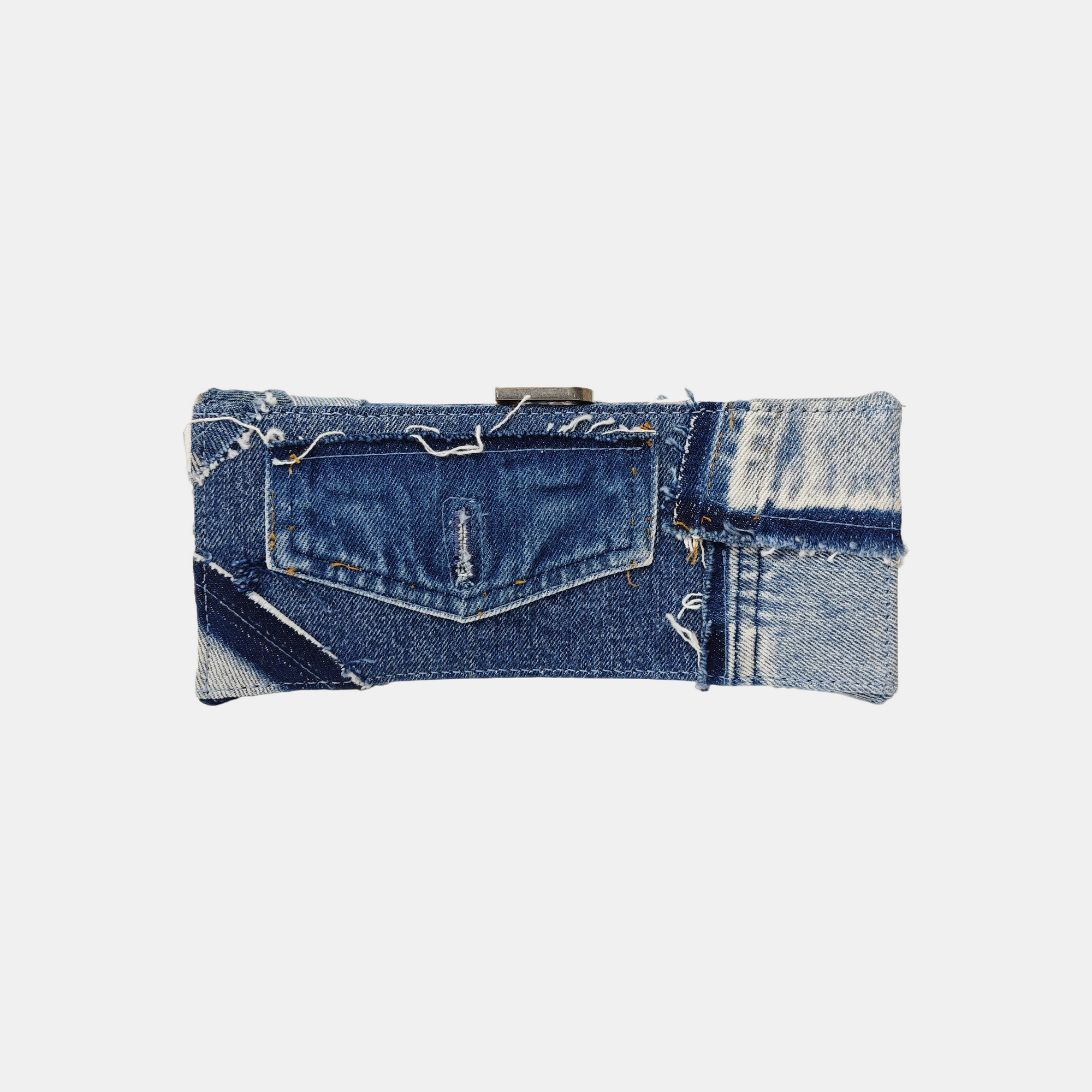 Hourglass Small Quilted Denim Blue