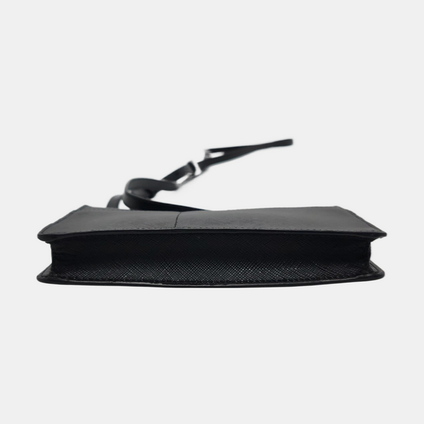 Saffiano Calfskin Crossbody Bag Black