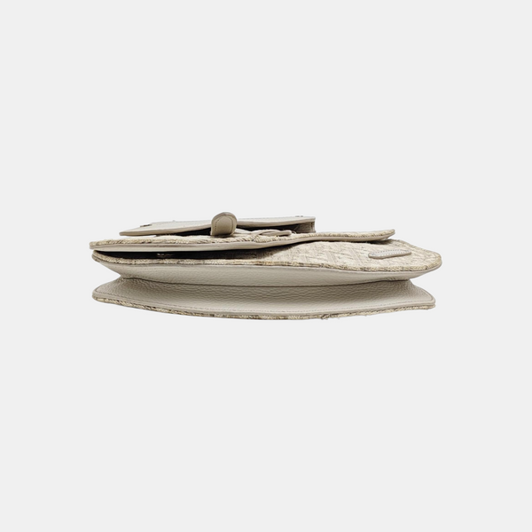 Saddle Medium Oblique Canvas Beige