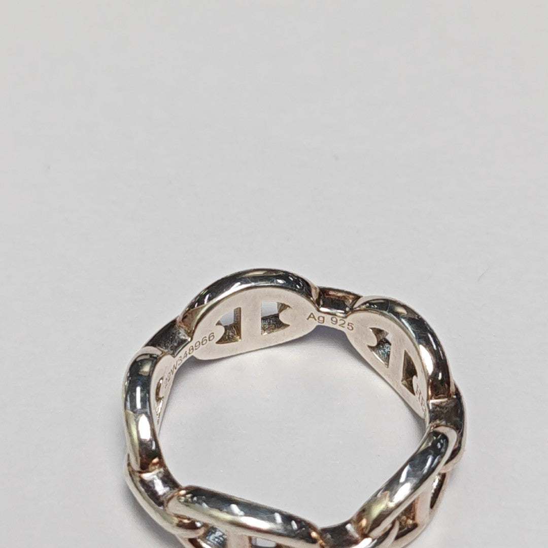 Chaine D'ancre Enchainee 925 Sterling Silver Ring EU 56