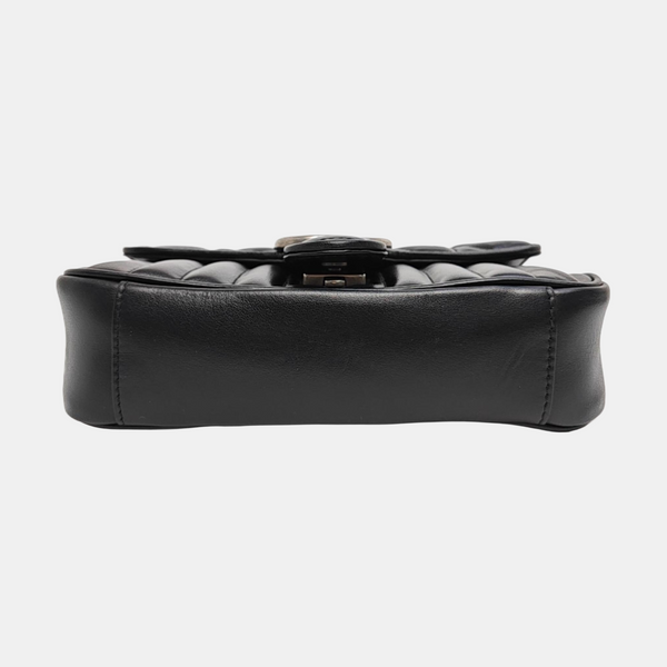 GG Marmont Small Quilted Calfskin Black