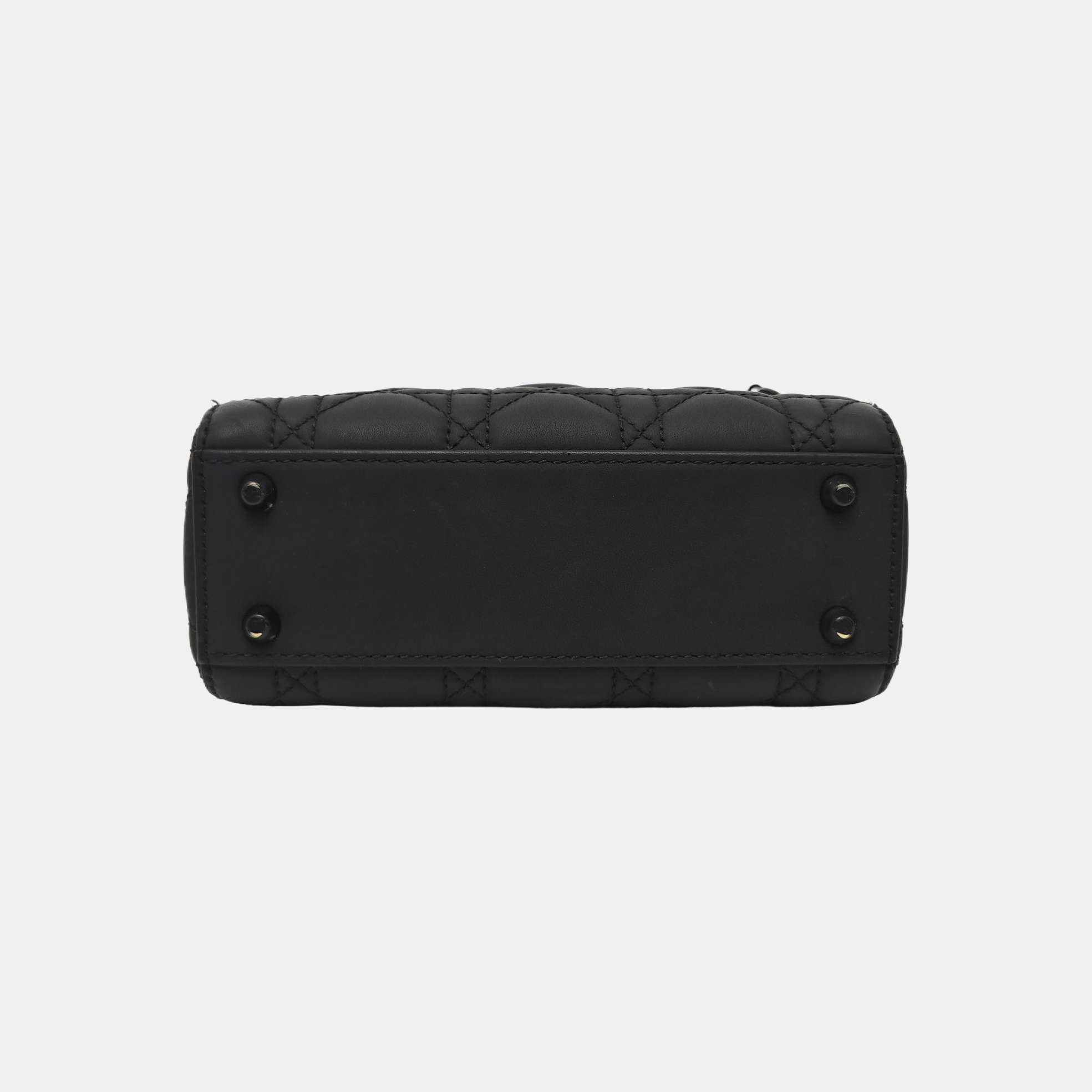 Lady Dior Mini Cannage Calfskin Black