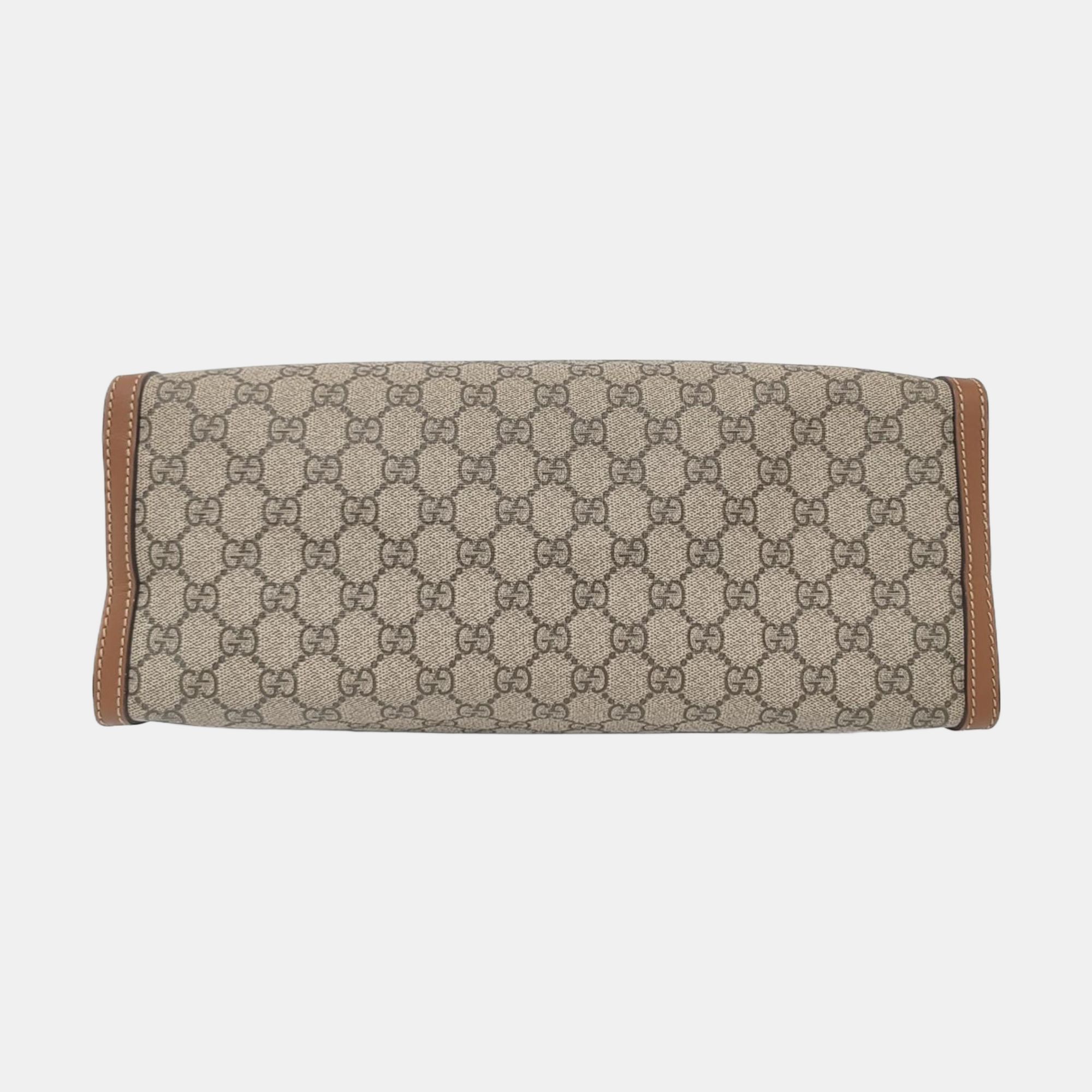 Padlock Medium Monogram Coated Canvas Beige