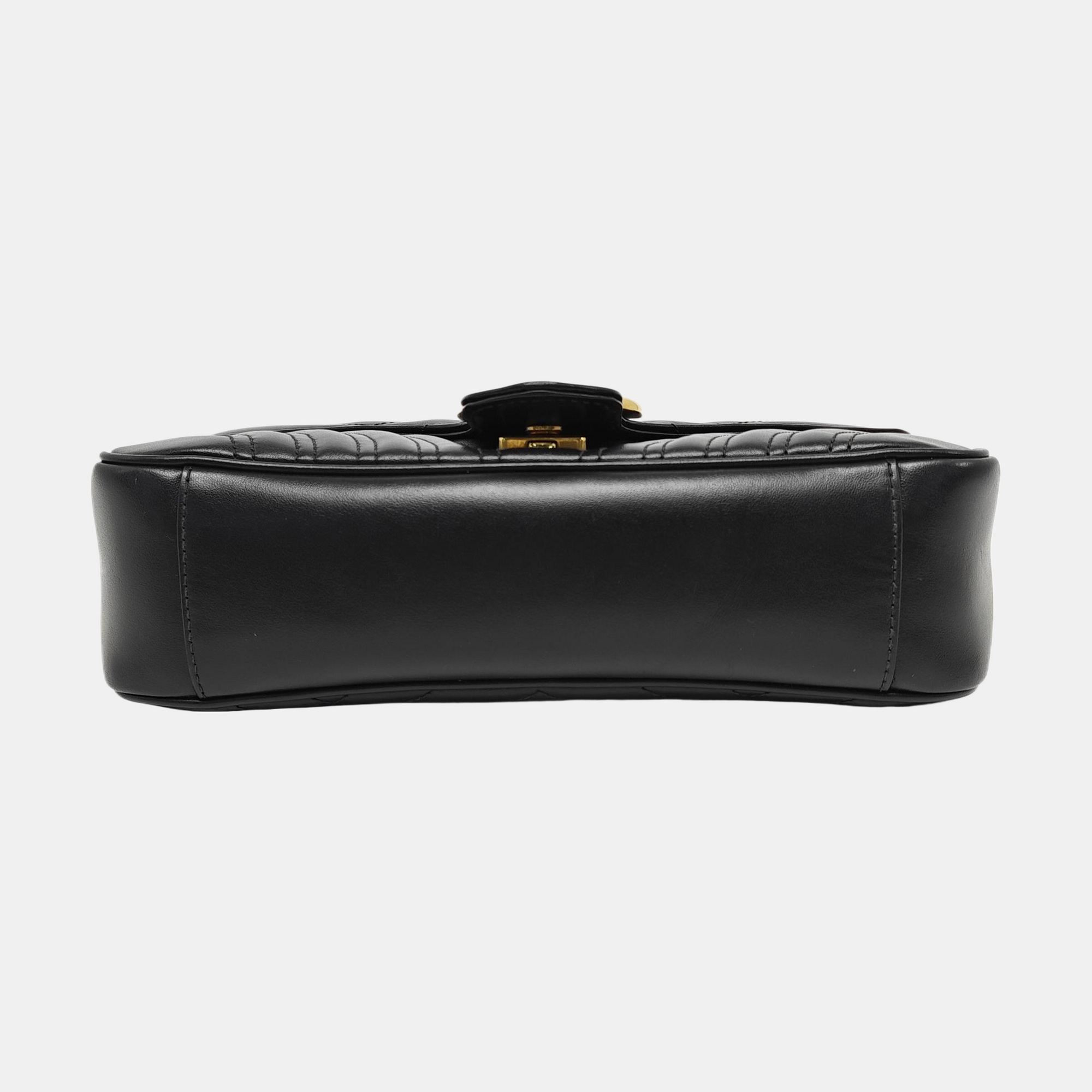 GG Marmont Medium Quilted Calfskin Black