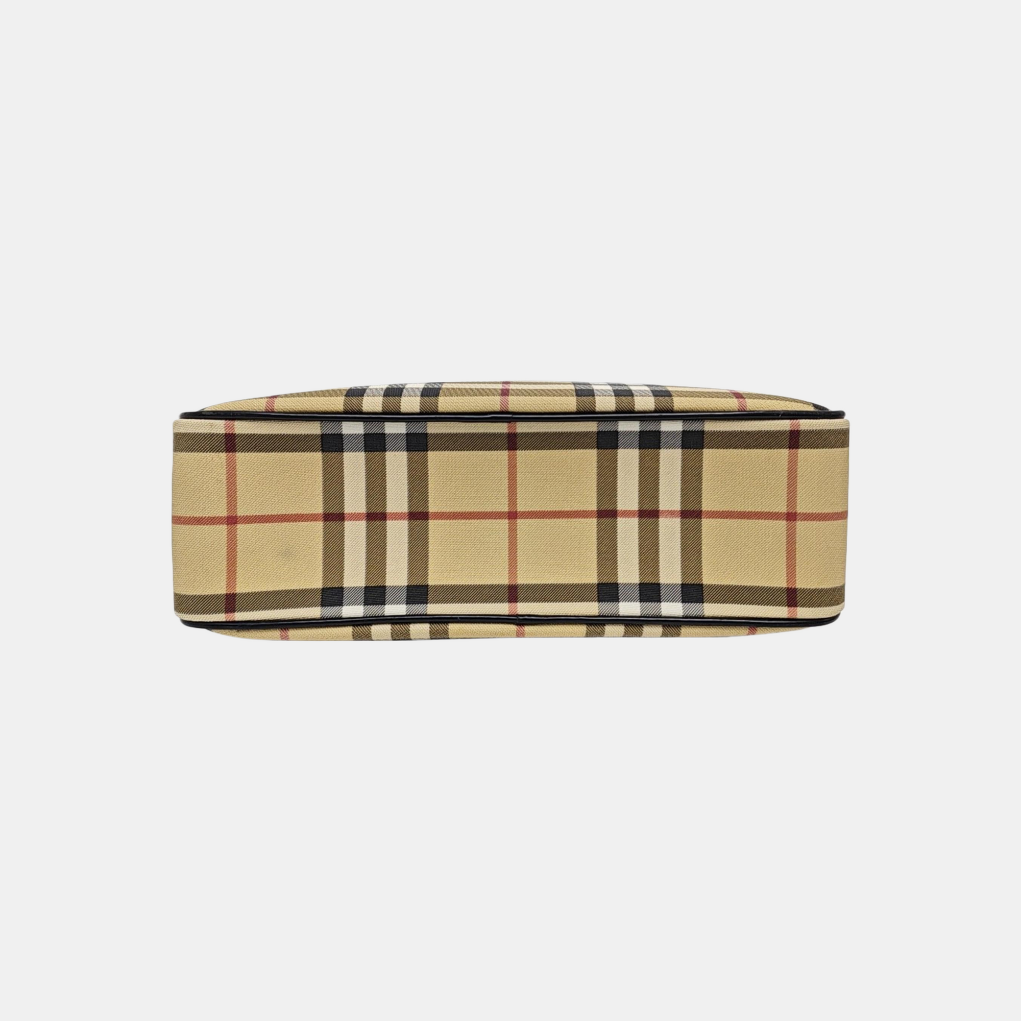 Coated Canvas Top Handle Bag Beige