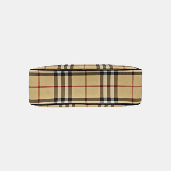 Coated Canvas Top Handle Bag Beige