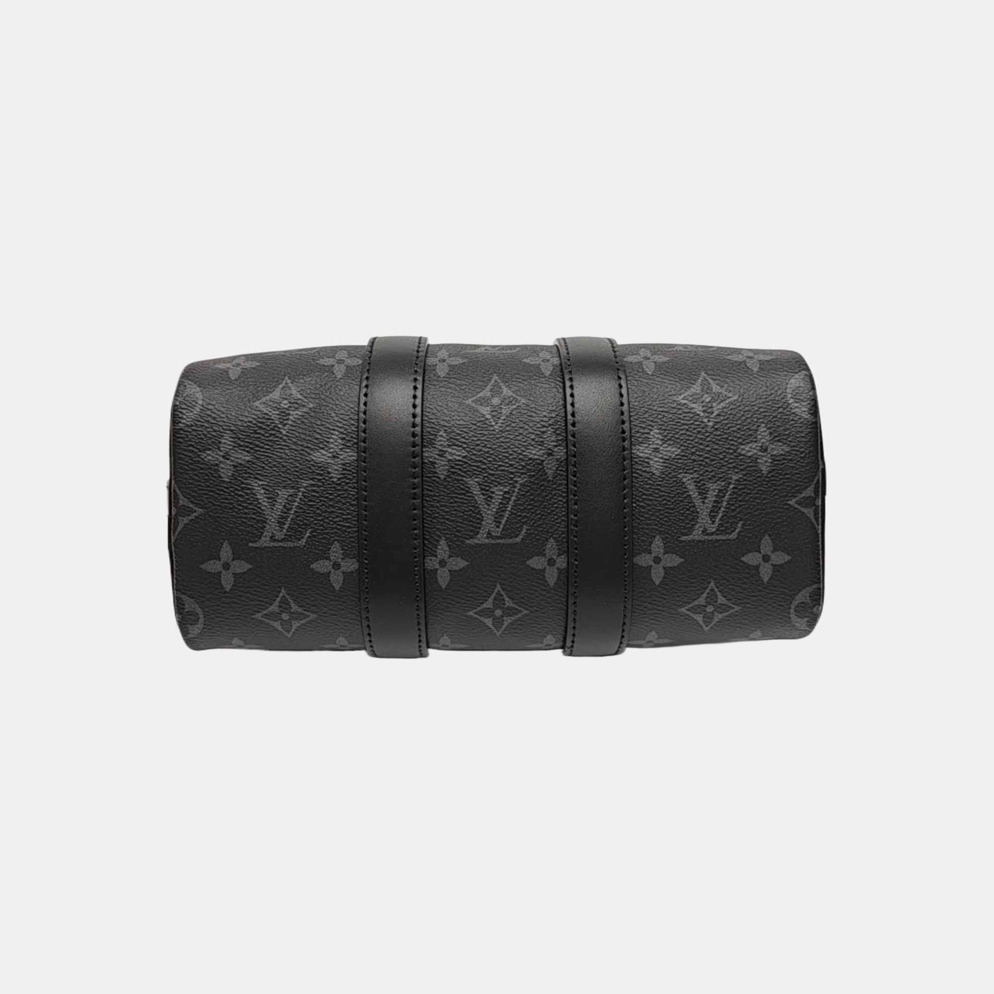KEEPALL 25 Monogram Coated Canvas Black