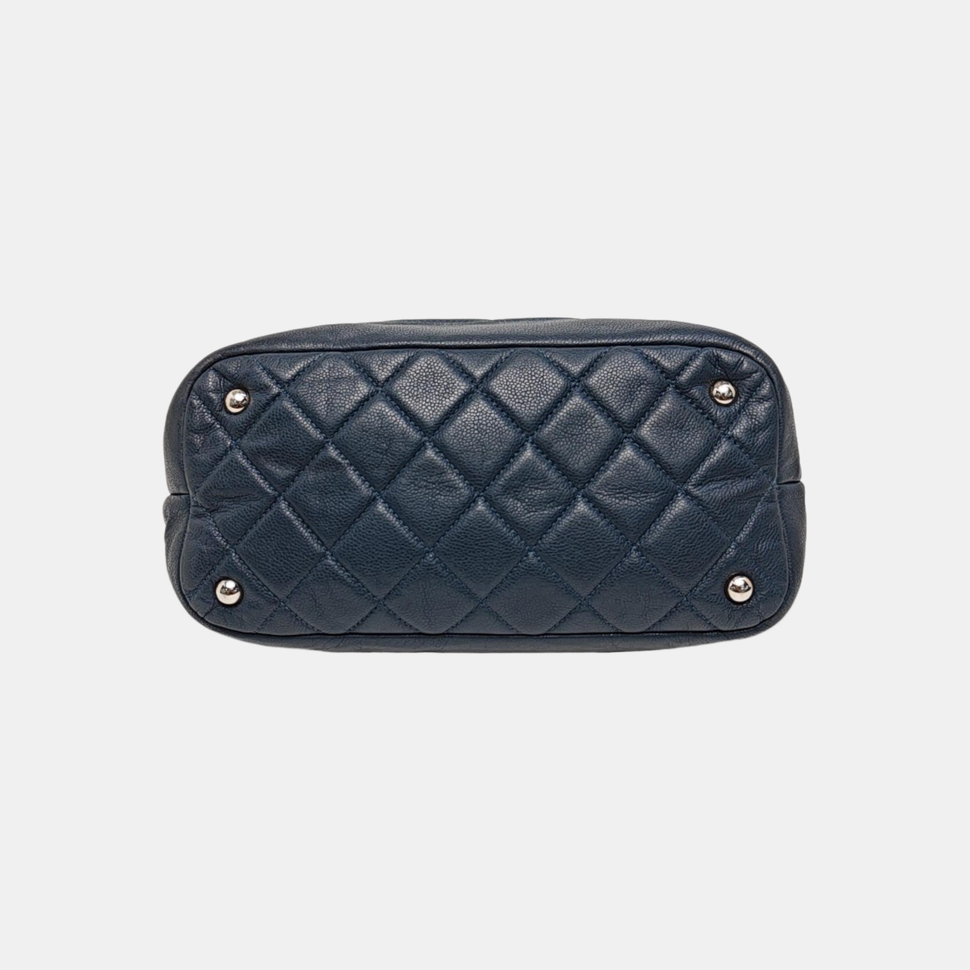 CC TIMELESS SOFT Quilted Grained Calfskin Blue