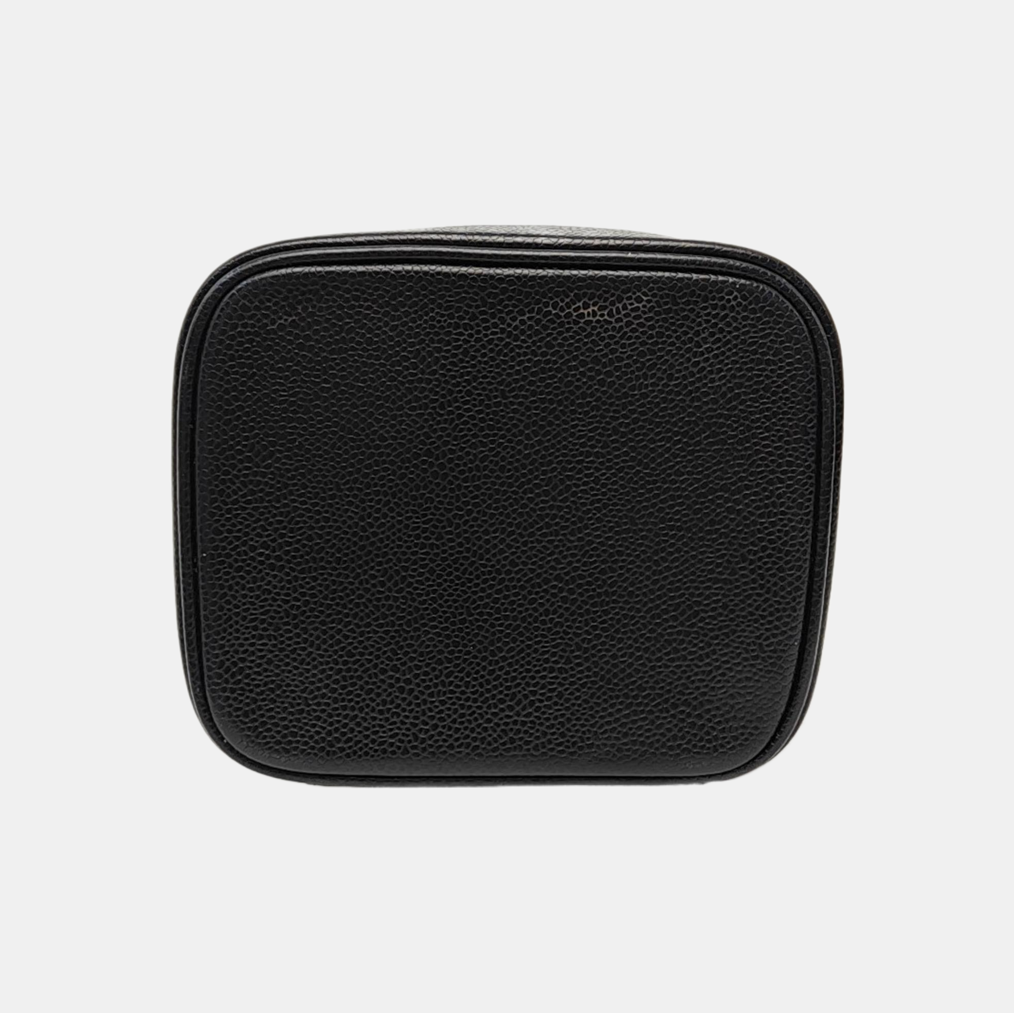 VINTAGE COSMETIC BAGS Grained Calfskin Black