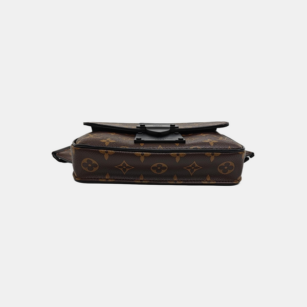 S LOCK Monogram Coated Canvas Brown