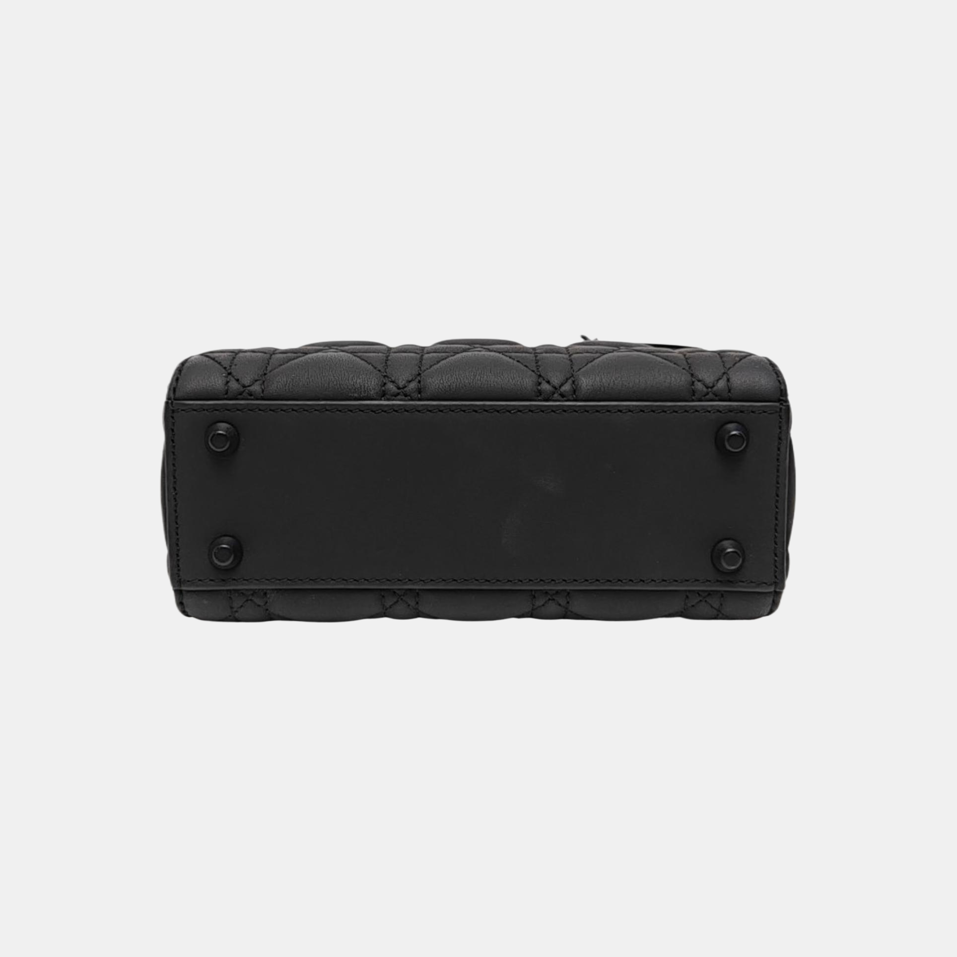 Lady Dior Mini Cannage Calfskin Black