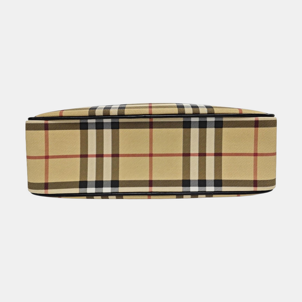Coated Canvas Top Handle Bag Beige