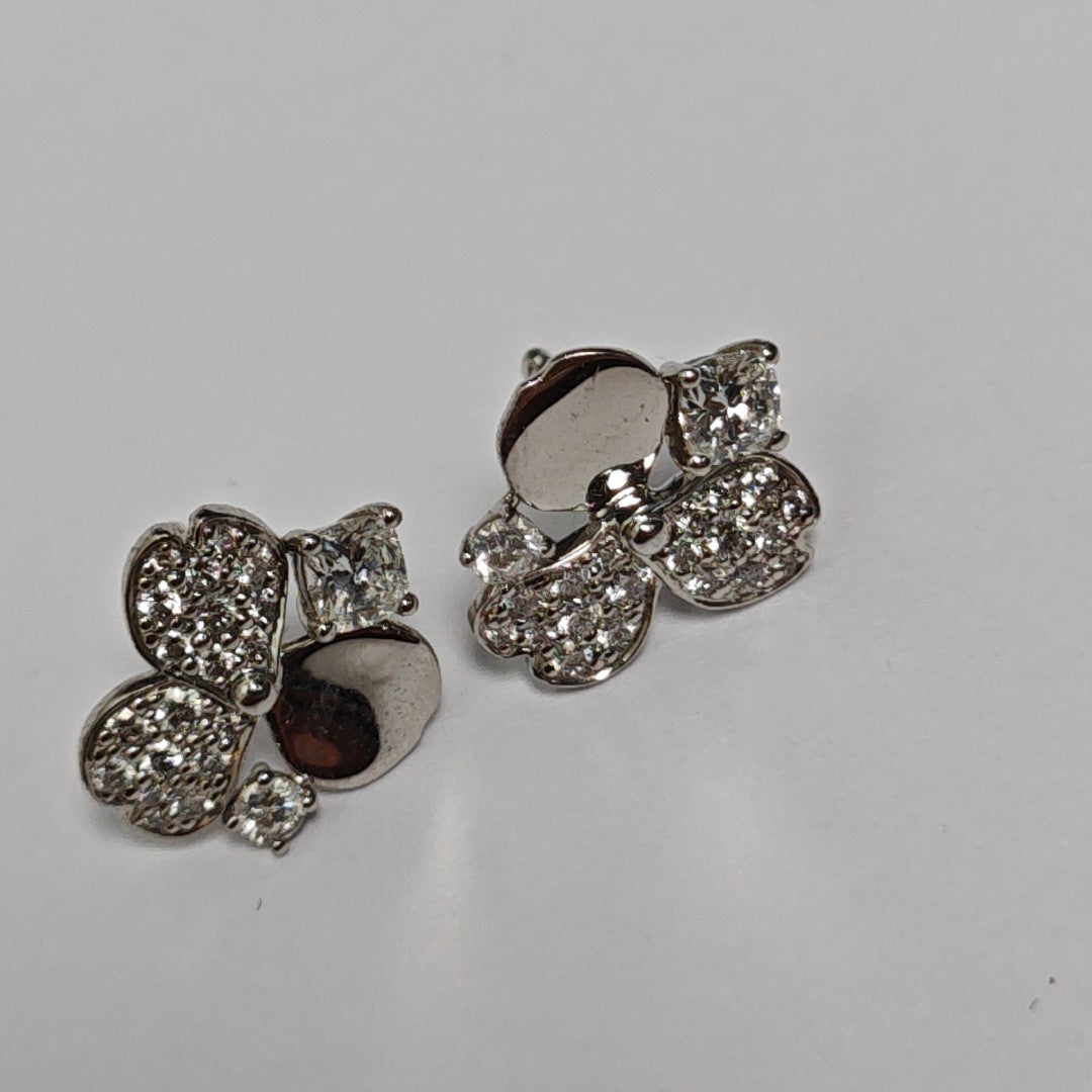 Platinum 950 Silver Stud Earrings