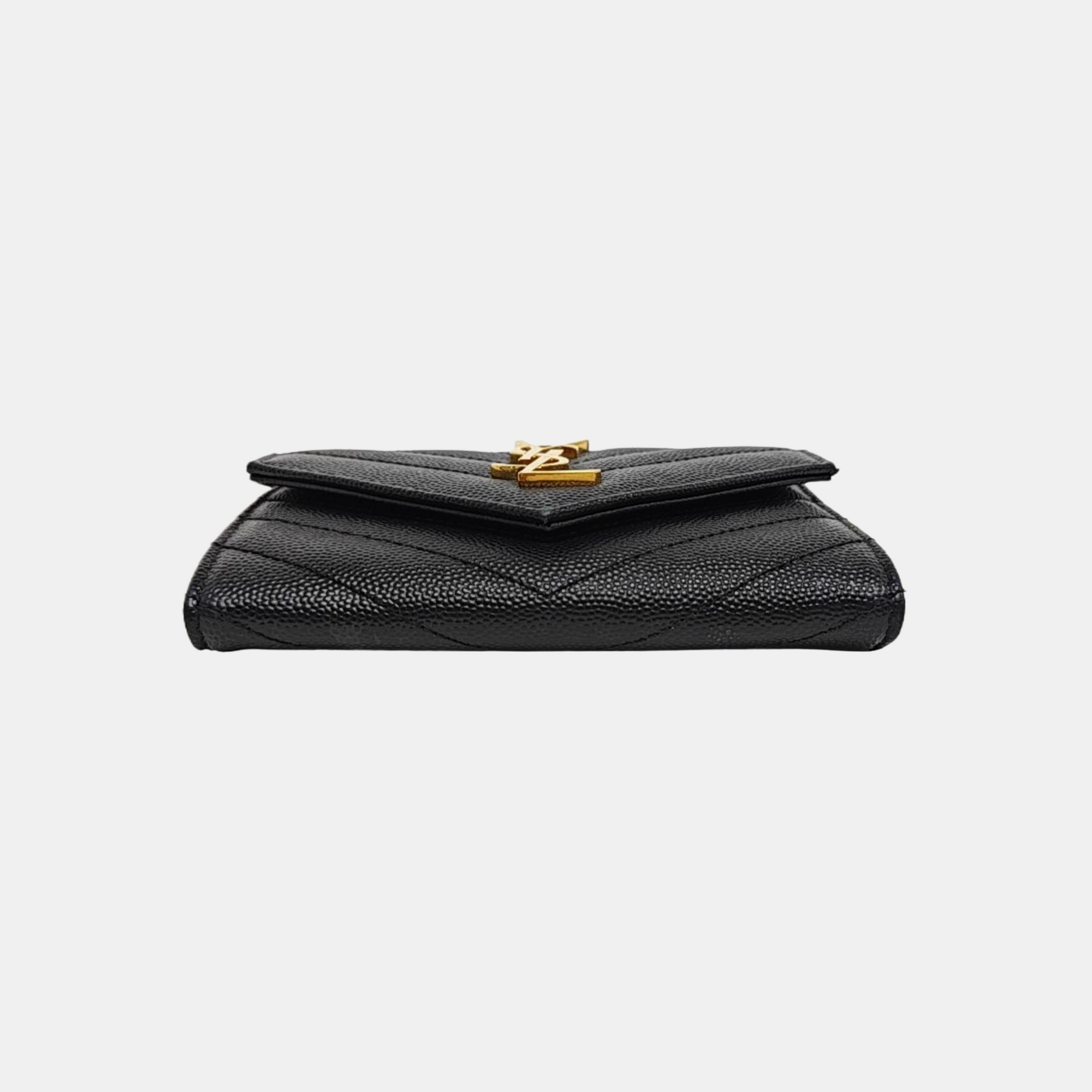 MONOGRAM Chevron Calfskin Black Coin Purse