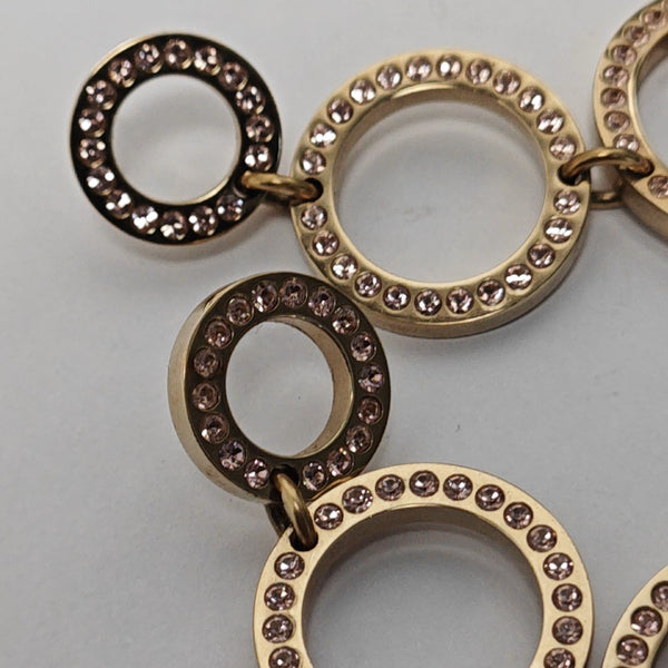 CC Logo Metal Pink Stud Earrings