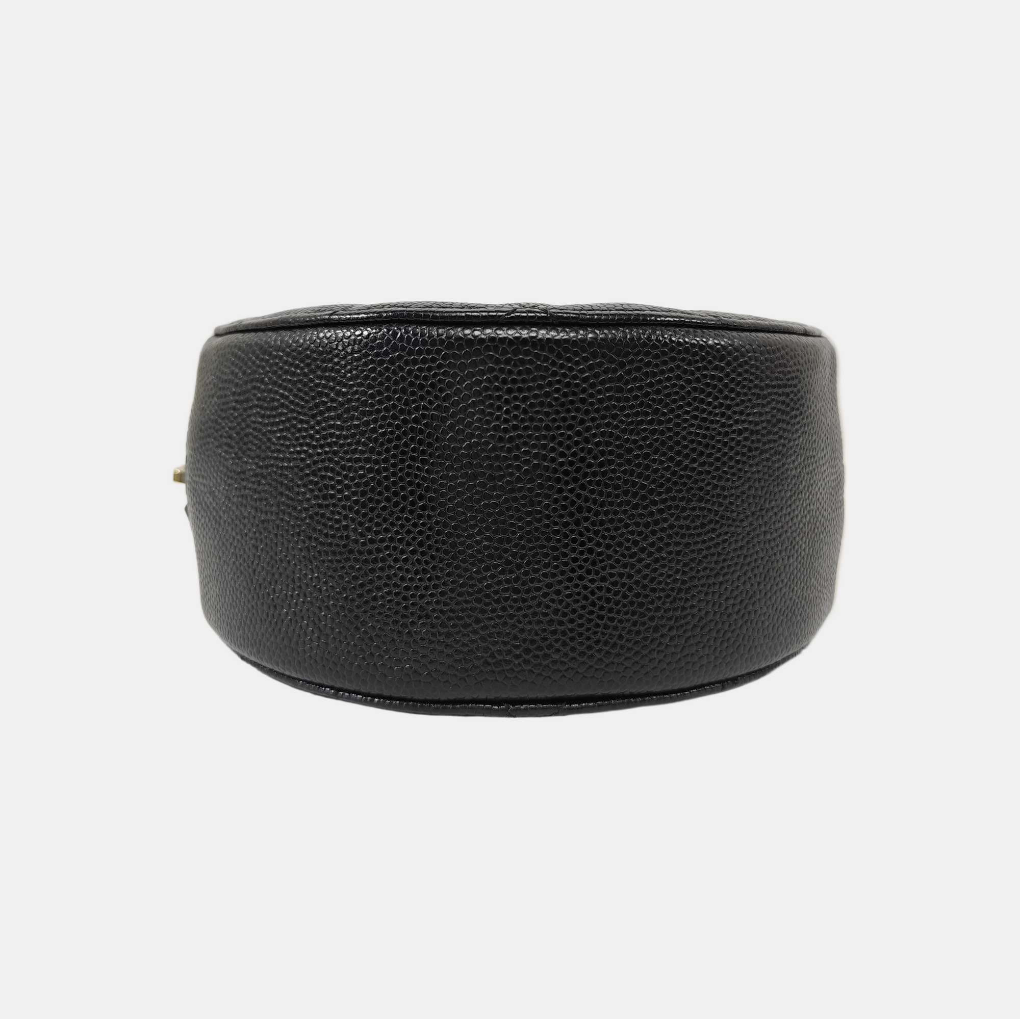 ROUND Quilted Grained Calfskin Black