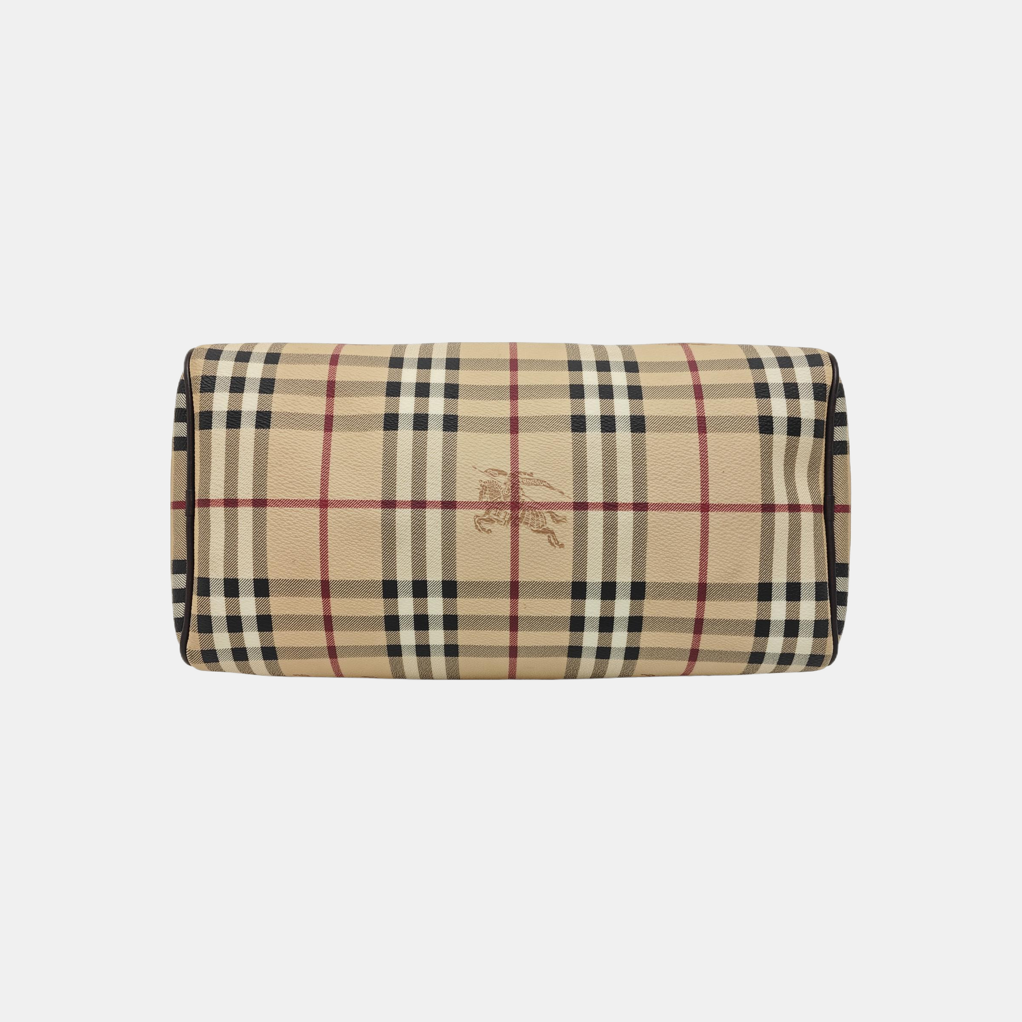 Coated Canvas Top Handle Bag Beige