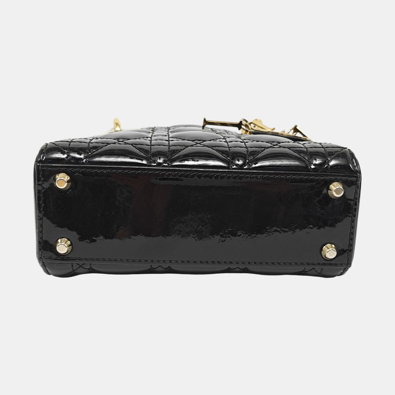 Lady Dior Mini Quilted Patent Leather Black