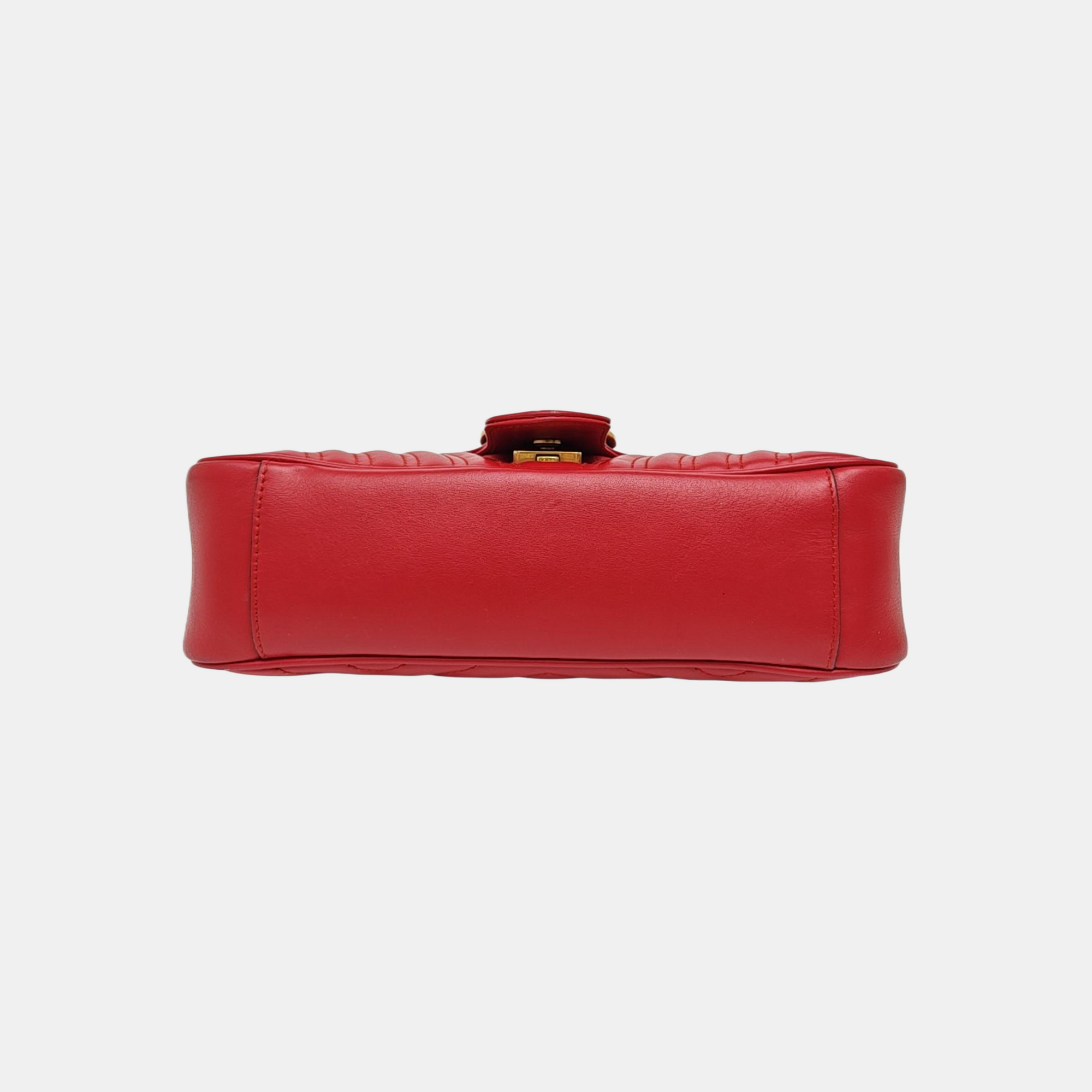GG Marmont Medium Quilted Calfskin Red
