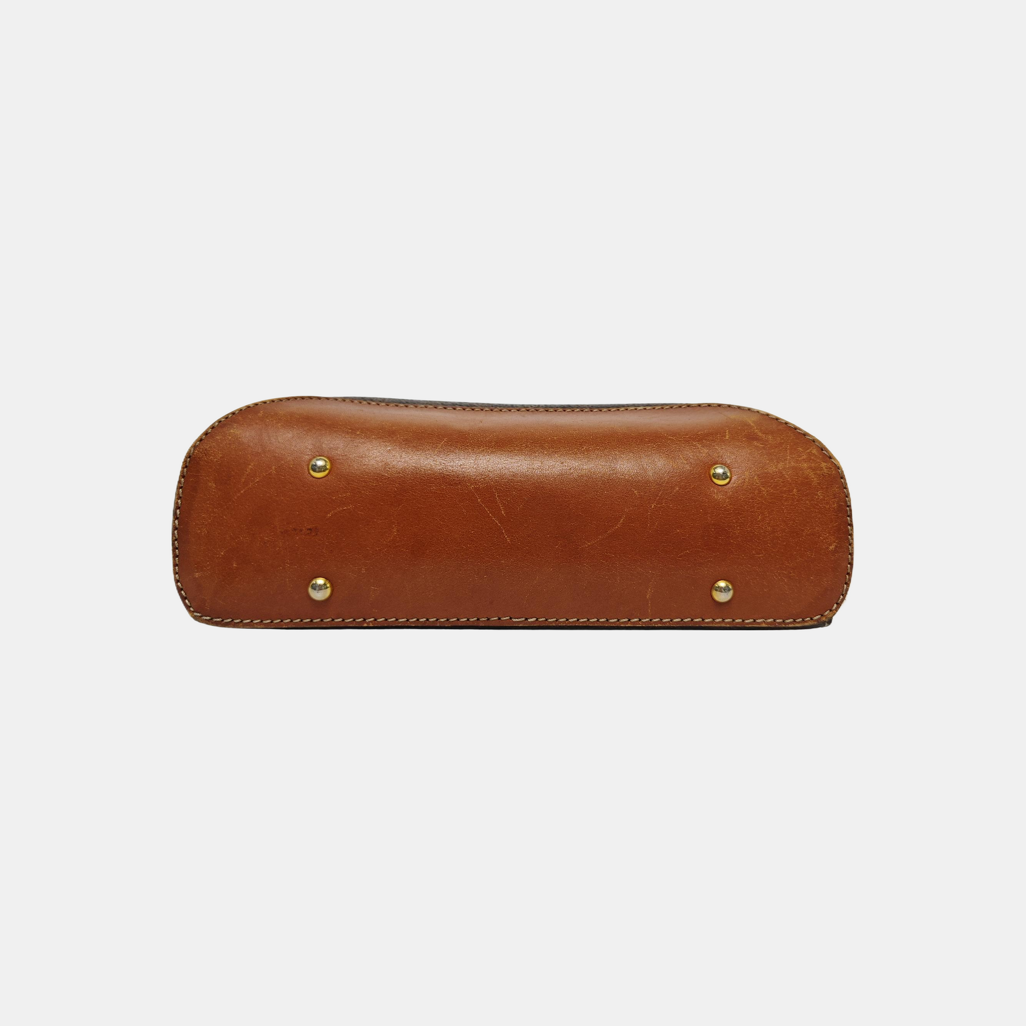 Coated Canvas Shoulder Bag Brown
