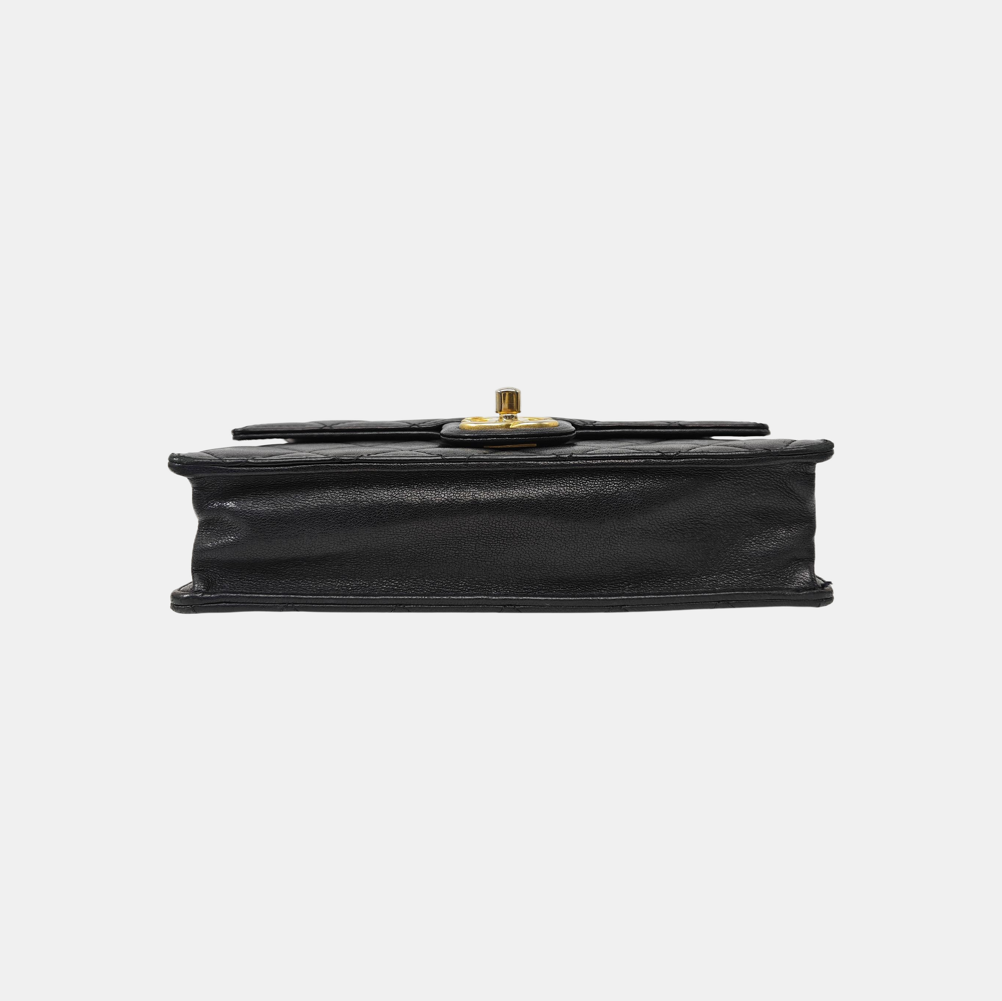 CLASSIC VERTICAL PEARL Medium Quilted Lambskin Black