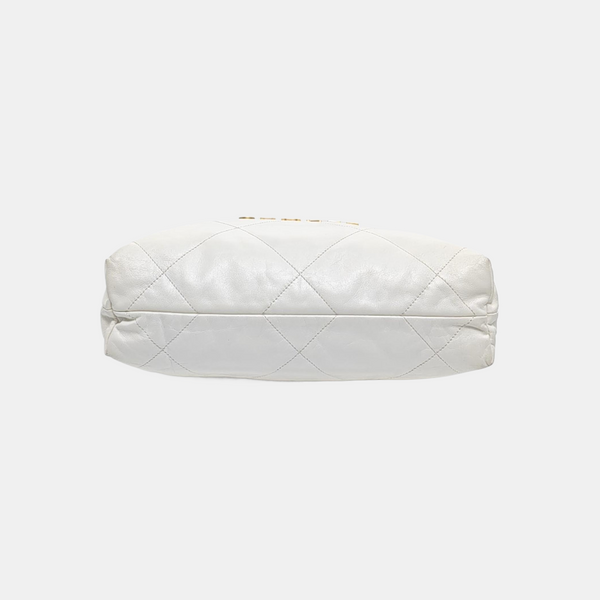 CHANEL 22 Small Quilted Calfskin White