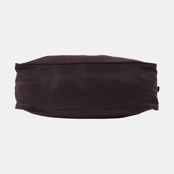 Nylon Top Handle Bag Brown