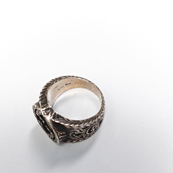 Interlocking G 925 Sterling Silver Ring HK 15