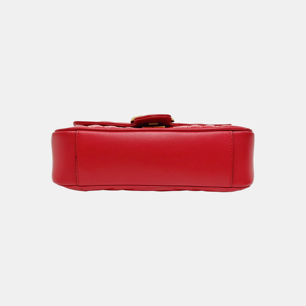 GG Marmont Small Quilted Calfskin Red