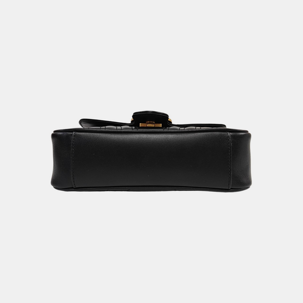 GG Marmont Small Quilted Calfskin Black