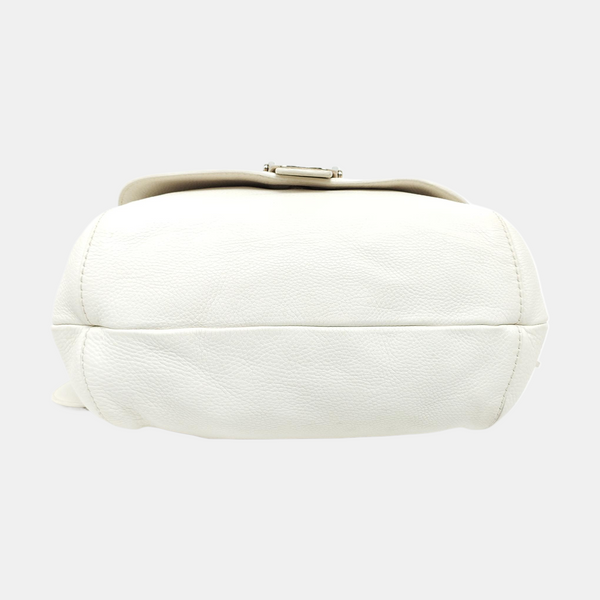Horsebit Chain Large Calfskin White