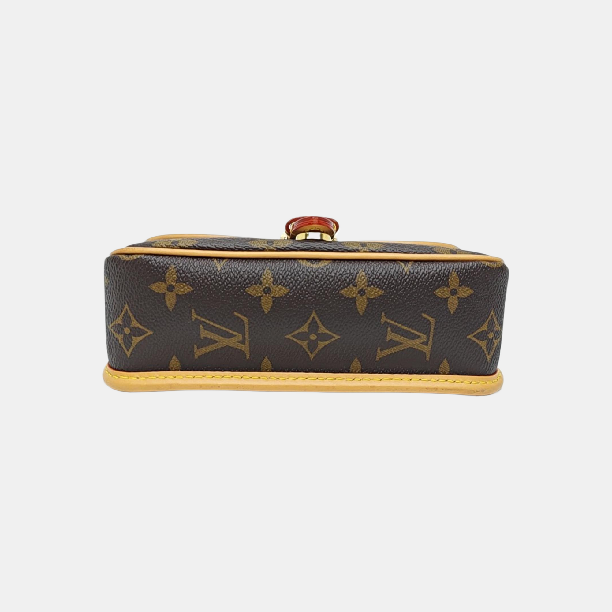 DIANE Nano Monogram Coated Canvas Brown